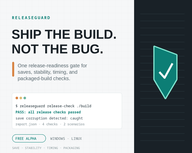 ReleaseGuard cover: ship the build, not the bug